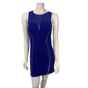 Whyte Eyelash jeweled bodycon dress sheer mesh sleeveless mini small